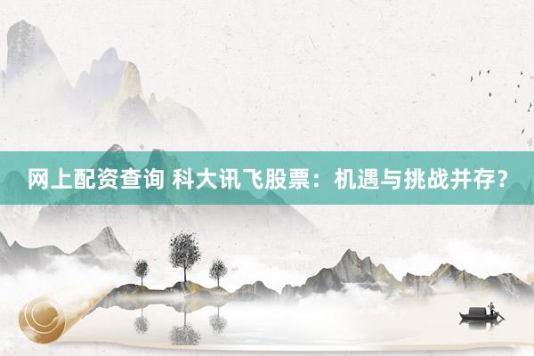网上配资查询 科大讯飞股票：机遇与挑战并存？