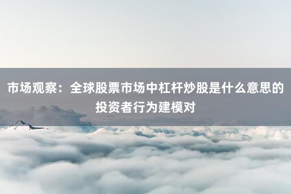 市场观察：全球股票市场中杠杆炒股是什么意思的投资者行为建模对