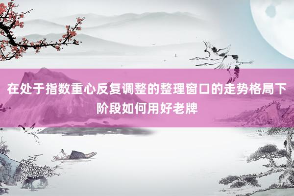 在处于指数重心反复调整的整理窗口的走势格局下阶段如何用好老牌
