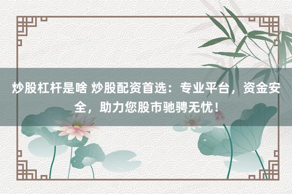 炒股杠杆是啥 炒股配资首选：专业平台，资金安全，助力您股市驰骋无忧！