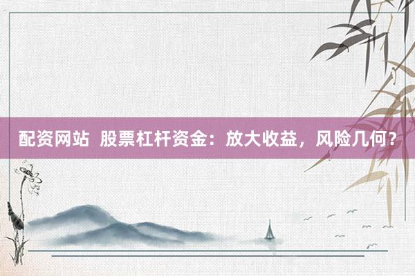 配资网站  股票杠杆资金：放大收益，风险几何？