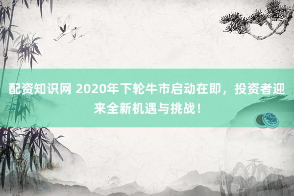 配资知识网 2020年下轮牛市启动在即，投资者迎来全新机遇与挑战！